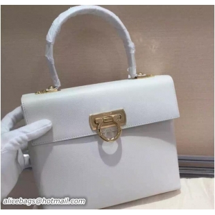 Good Looking Ferragamo Katia Satchel Top Handle Bag F75181 white