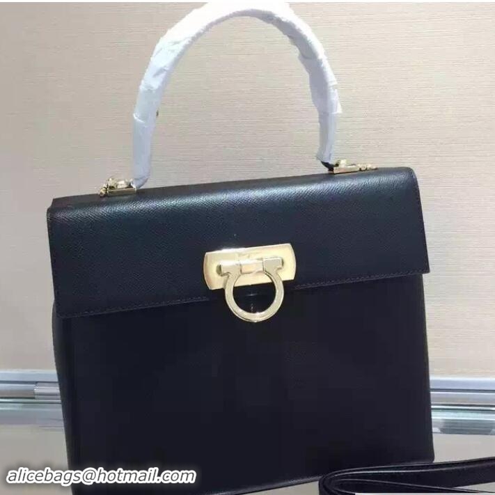 Discount Fashion Ferragamo Katia Satchel Top Handle Bag F75181 Black