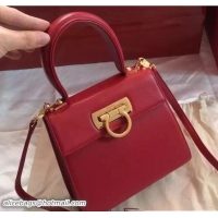 Best Product Ferragamo Small Katia Satchel Top Handle Bag F75182 Red