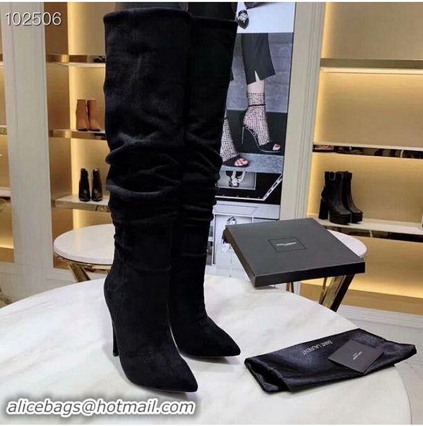 Good Price Yves Saint Laurent Heel 9.5cm High Suede Boots YSL8938 2019