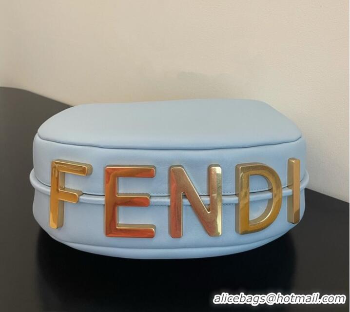 Super Quality Fendi graphy Small Light blue leather bag 8BR798A