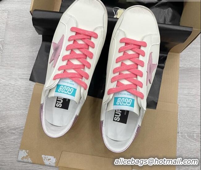 Pretty Style Golden Goose GGDB Leather Super-Star Sneakers White/Pink 052113