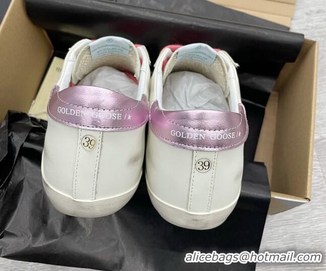 Pretty Style Golden Goose GGDB Leather Super-Star Sneakers White/Pink 052113