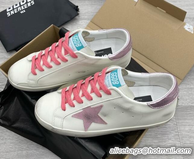 Pretty Style Golden Goose GGDB Leather Super-Star Sneakers White/Pink 052113