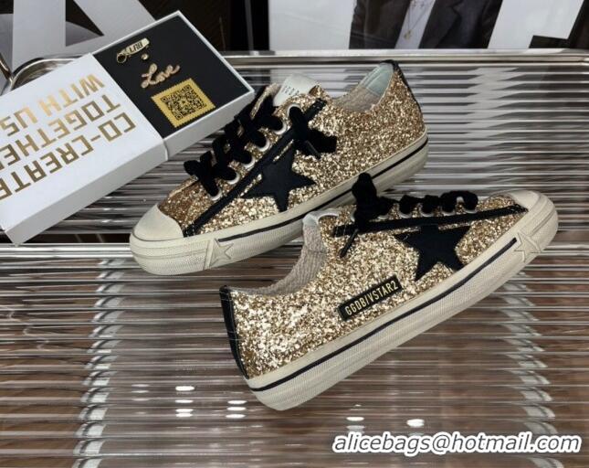 Most Popular Golden Goose V-Star 2 Sequins Sneaker Gold 080982