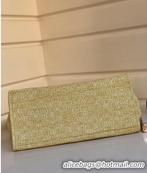 Top Grade Chanel Deauville Mixed Fibers and Calfskin Shopping Bag A66941 Yellow 2024