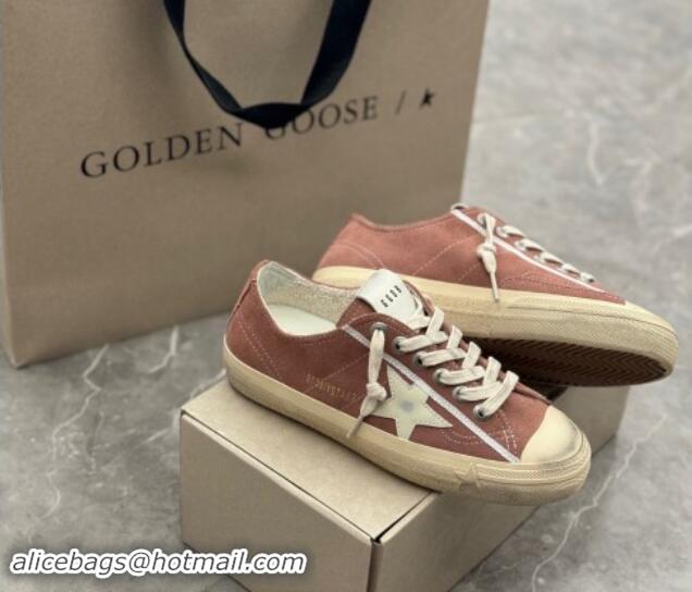 Discount Golden Goose Women's V-Star sneakers in powder pink suede with a white leather star 081006