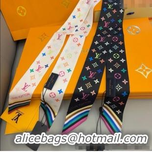 Promotional Louis Vuitton LV x TM Silk Bandeau Scarf 9067 White/Black/Multicolor 2025