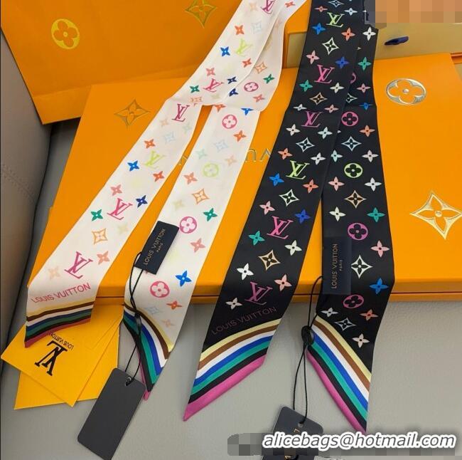 Promotional Louis Vuitton LV x TM Silk Bandeau Scarf 9067 White/Black/Multicolor 2025