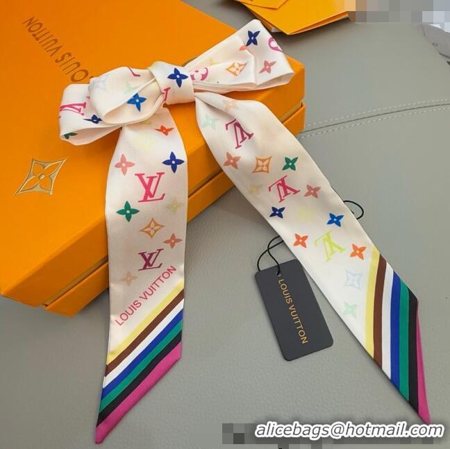 Promotional Louis Vuitton LV x TM Silk Bandeau Scarf 9067 White/Black/Multicolor 2025