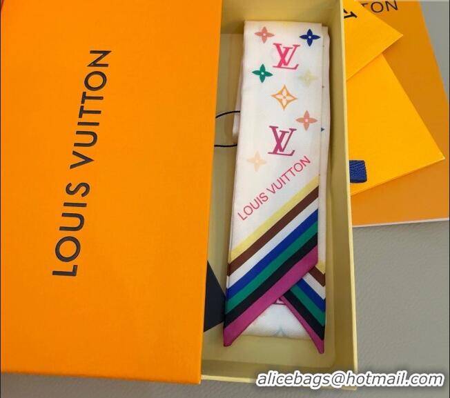 Promotional Louis Vuitton LV x TM Silk Bandeau Scarf 9067 White/Black/Multicolor 2025