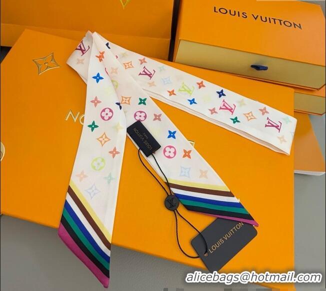 Promotional Louis Vuitton LV x TM Silk Bandeau Scarf 9067 White/Black/Multicolor 2025
