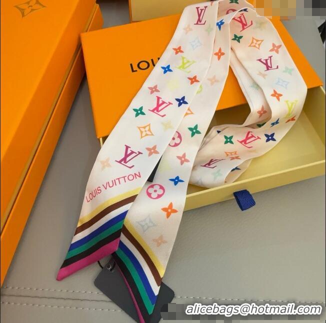 Promotional Louis Vuitton LV x TM Silk Bandeau Scarf 9067 White/Black/Multicolor 2025