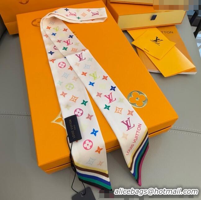 Promotional Louis Vuitton LV x TM Silk Bandeau Scarf 9067 White/Black/Multicolor 2025