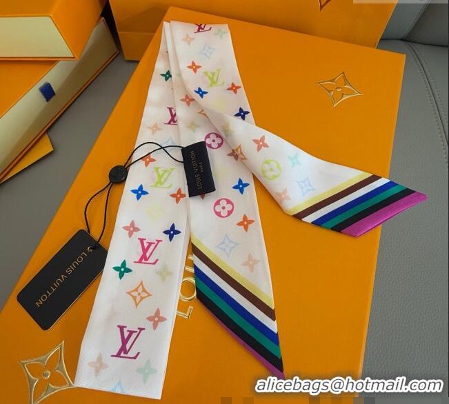 Promotional Louis Vuitton LV x TM Silk Bandeau Scarf 9067 White/Black/Multicolor 2025