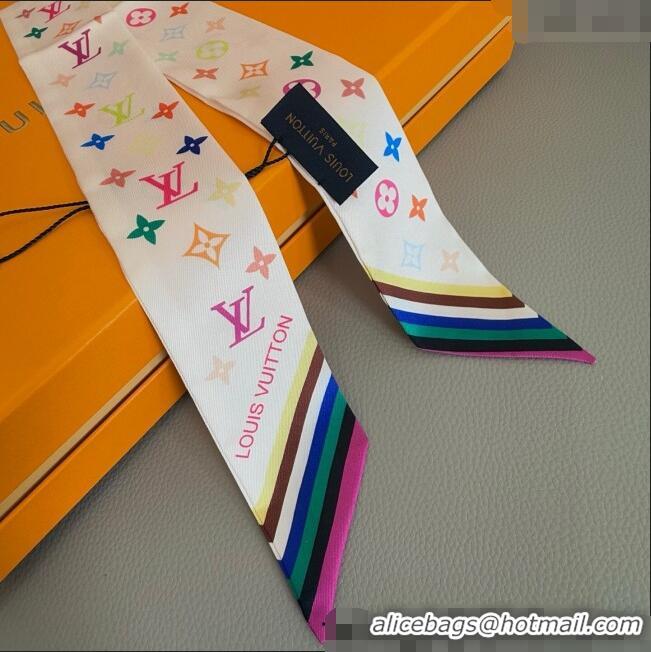 Promotional Louis Vuitton LV x TM Silk Bandeau Scarf 9067 White/Black/Multicolor 2025