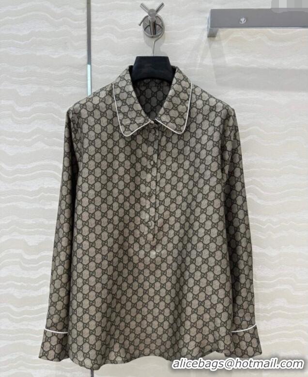 New Fashion Gucci GG Silk Shirt 032501 2025