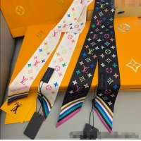 Promotional Louis Vuitton LV x TM Silk Bandeau Scarf 9067 White/Black/Multicolor 2025