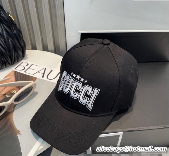 Reasonable Price Gucci Canvas Baseball Hat with GUCCI and Star 7082 Black 2025