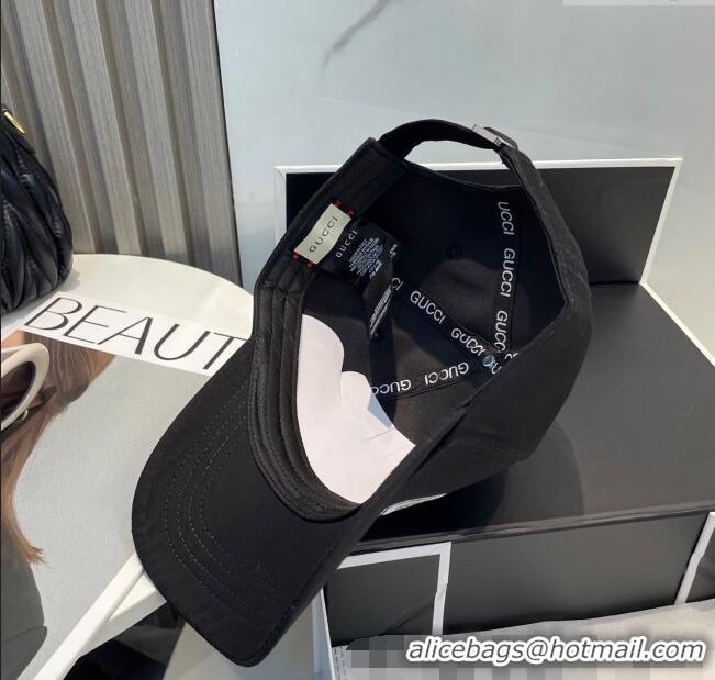 Reasonable Price Gucci Canvas Baseball Hat with GUCCI and Star 7082 Black 2025
