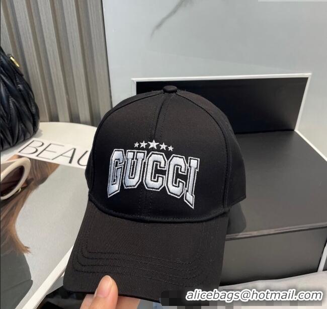 Reasonable Price Gucci Canvas Baseball Hat with GUCCI and Star 7082 Black 2025