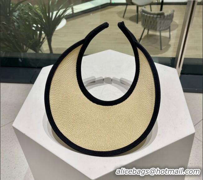 Luxury Classic Dior Straw Visor Hat with Stones 0810 Beige 2023