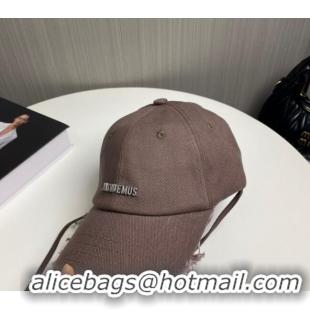 New Design Jacquemus Canvas Baseball Hat with Fringe and Strap J3001 Grey 2024