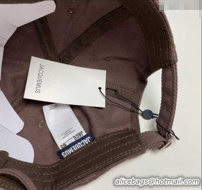 New Design Jacquemus Canvas Baseball Hat with Fringe and Strap J3001 Grey 2024