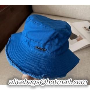 Good Taste Jacquemus Canvas Bucket Hat with Fringe and Strap J3002 Royal Blue 2025