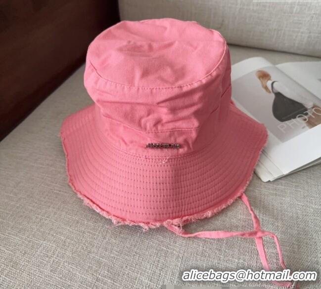 Luxury Cheap Jacquemus Canvas Bucket Hat with Fringe and Strap J3003 light Pink 2025