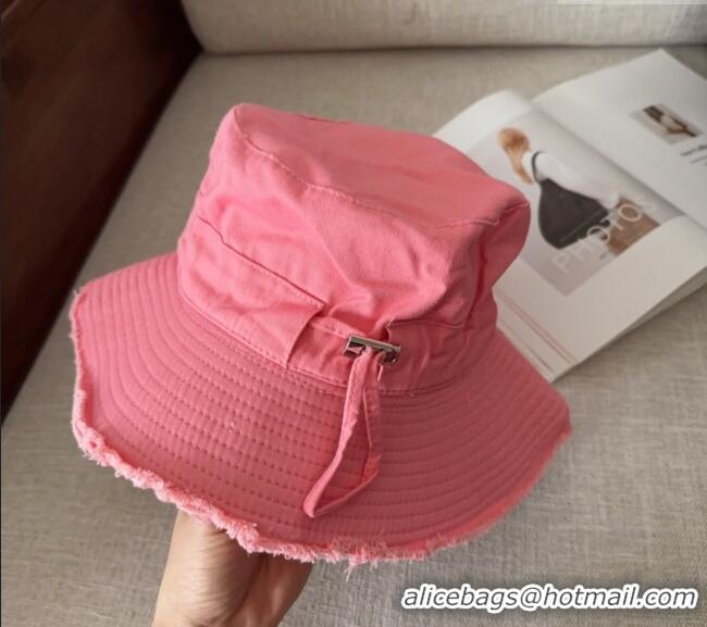 Luxury Cheap Jacquemus Canvas Bucket Hat with Fringe and Strap J3003 light Pink 2025