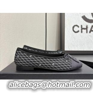 Best Price Chanel Quilted Denim Classic Ballet Flats Black 2025 G02819 0416
