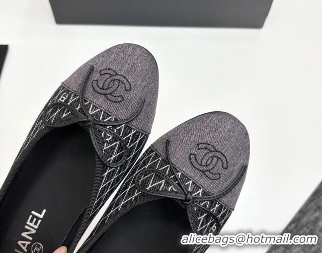 Best Price Chanel Quilted Denim Classic Ballet Flats Black 2025 G02819 0416