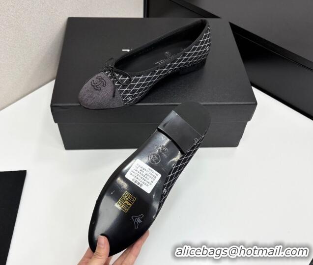 Best Price Chanel Quilted Denim Classic Ballet Flats Black 2025 G02819 0416