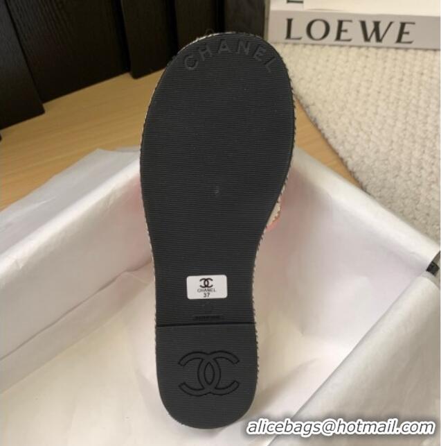Grade Quality Chanel Cutout Calfskin Flat Slides Sandal Pink 2025 CH041611