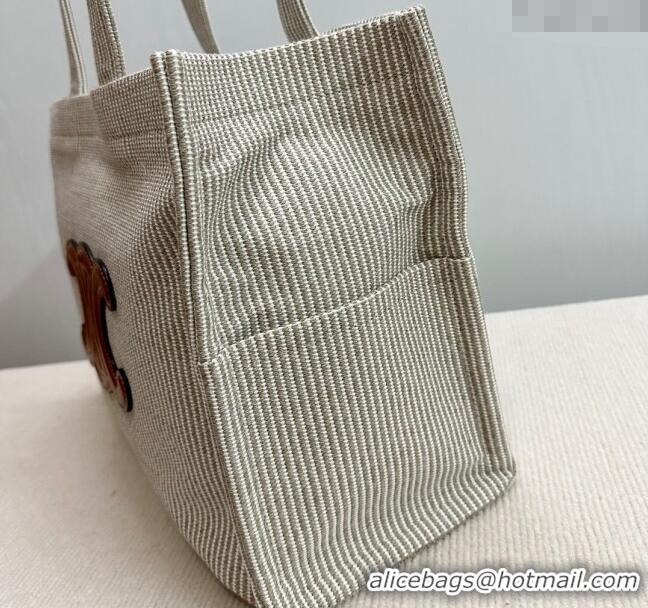Buy Discount Celine Large Cabas Thais Tote Bag in Striped Linen C196762 2024