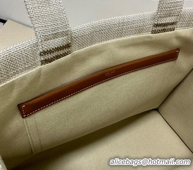 Super Quality Celine Large Cabas Thais Tote Bag in Khaki Green Textile C196762 2024