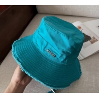Promotional Jacquemus Canvas Bucket Hat with Fringe and Strap J3002 Blue 2025