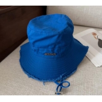 Good Taste Jacquemus Canvas Bucket Hat with Fringe and Strap J3002 Royal Blue 2025