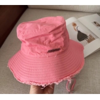 Luxury Cheap Jacquemus Canvas Bucket Hat with Fringe and Strap J3003 light Pink 2025