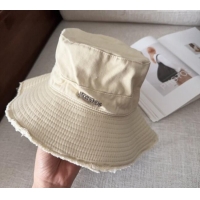 Luxurious Jacquemus Canvas Bucket Hat with Fringe and Strap J3003 Beige 2025