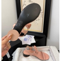 Most Popular Chanel Lambskin Heel Sandals 4cm with Bow Pink2 2025 G46193