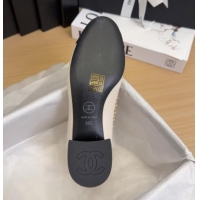 Top Design Chanel Calfskin Pumps with Chain Bow White 2025 CH041605