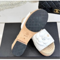 Sophisticated Chanel Calfskin Platform Slides Sandal 4cm with Camellia White 2025 CH041608