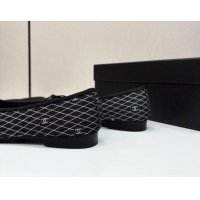 Best Price Chanel Quilted Denim Classic Ballet Flats Black 2025 G02819 0416