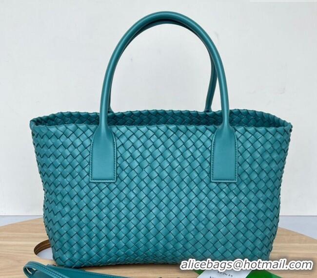 Cheapest Bottega Veneta Medium Cabat Tote Bag in Intrecciato Leather 608810 Shiny Blue 2023