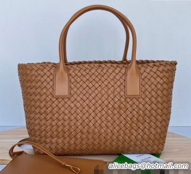 Reasonable Price Bottega Veneta Medium Cabat Tote Bag in Intrecciato Leather 608810 Wood Brown 2023