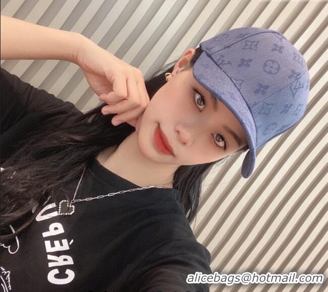 Buy Fashionable Louis Vuitton Monogram Denim Baseball Hat L0112 Blue 2024