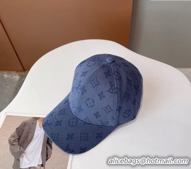 Buy Fashionable Louis Vuitton Monogram Denim Baseball Hat L0112 Blue 2024