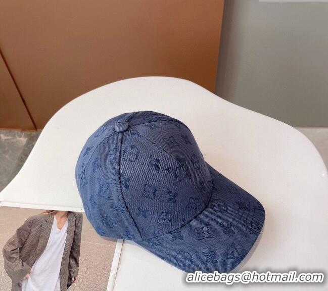 Buy Fashionable Louis Vuitton Monogram Denim Baseball Hat L0112 Blue 2024